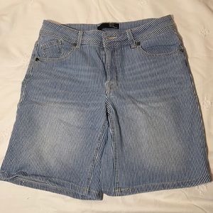 Blue and White Bermuda Shorts